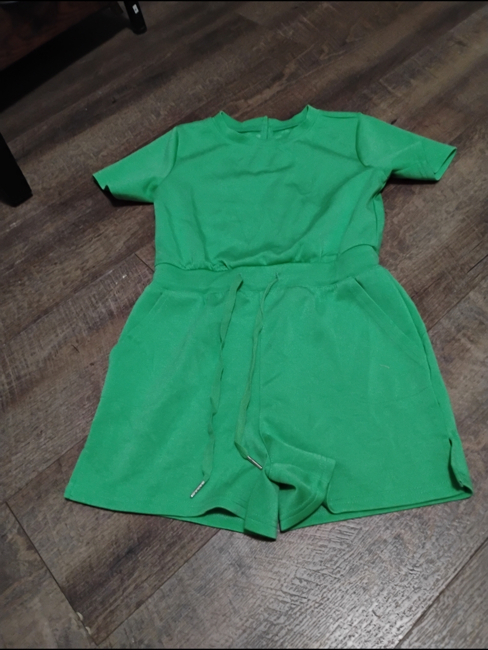 Girls' Green Short Sleeve Romper Size 10 By Gymboree Drawstring Elastic Waist